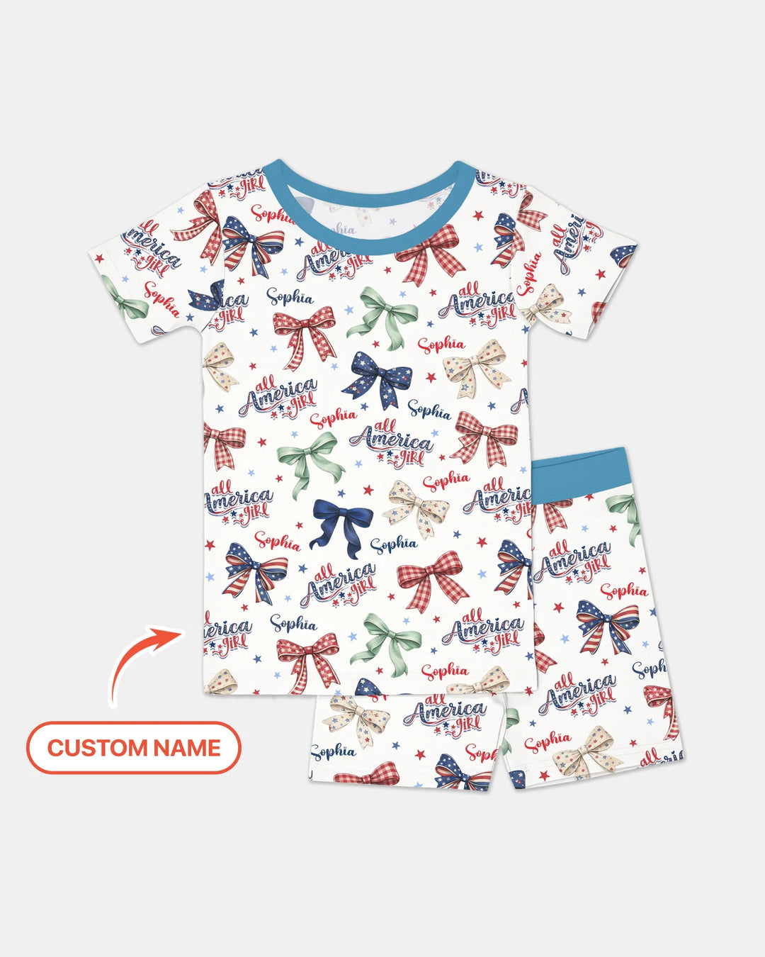 Zweiteiliges Pyjama-Set mit kurzen Ärmeln und Shorts im Sommer-Design