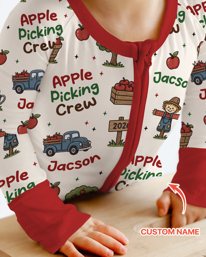 Custom Name Apple Picking Crew Bamboo Convertible Zippy
