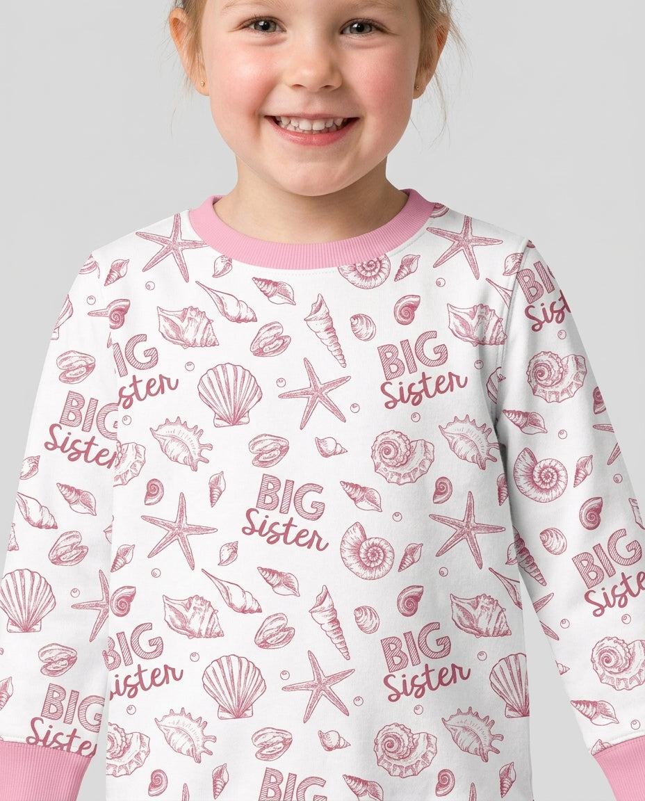Coquette Seashell Matching Sibling Bamboo Crewneck Sweatshirt
