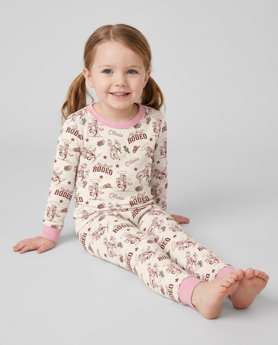 Zweiteiliges Langarm-Pyjama-Set mit Sommerfrüchten