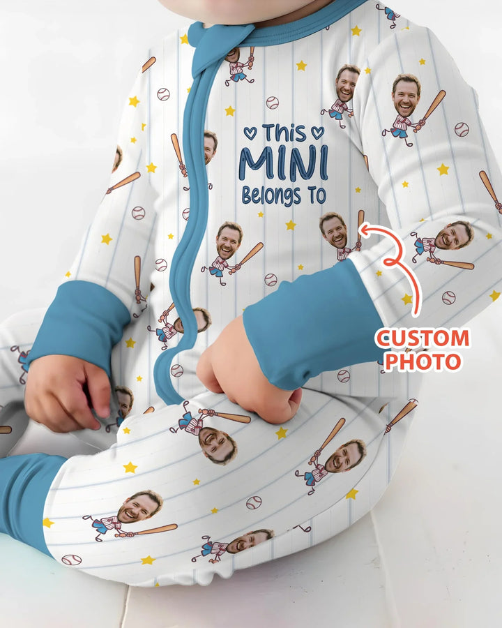 Embroidered Custom Dad And Mini Face  Bamboo Convertible Zippy
