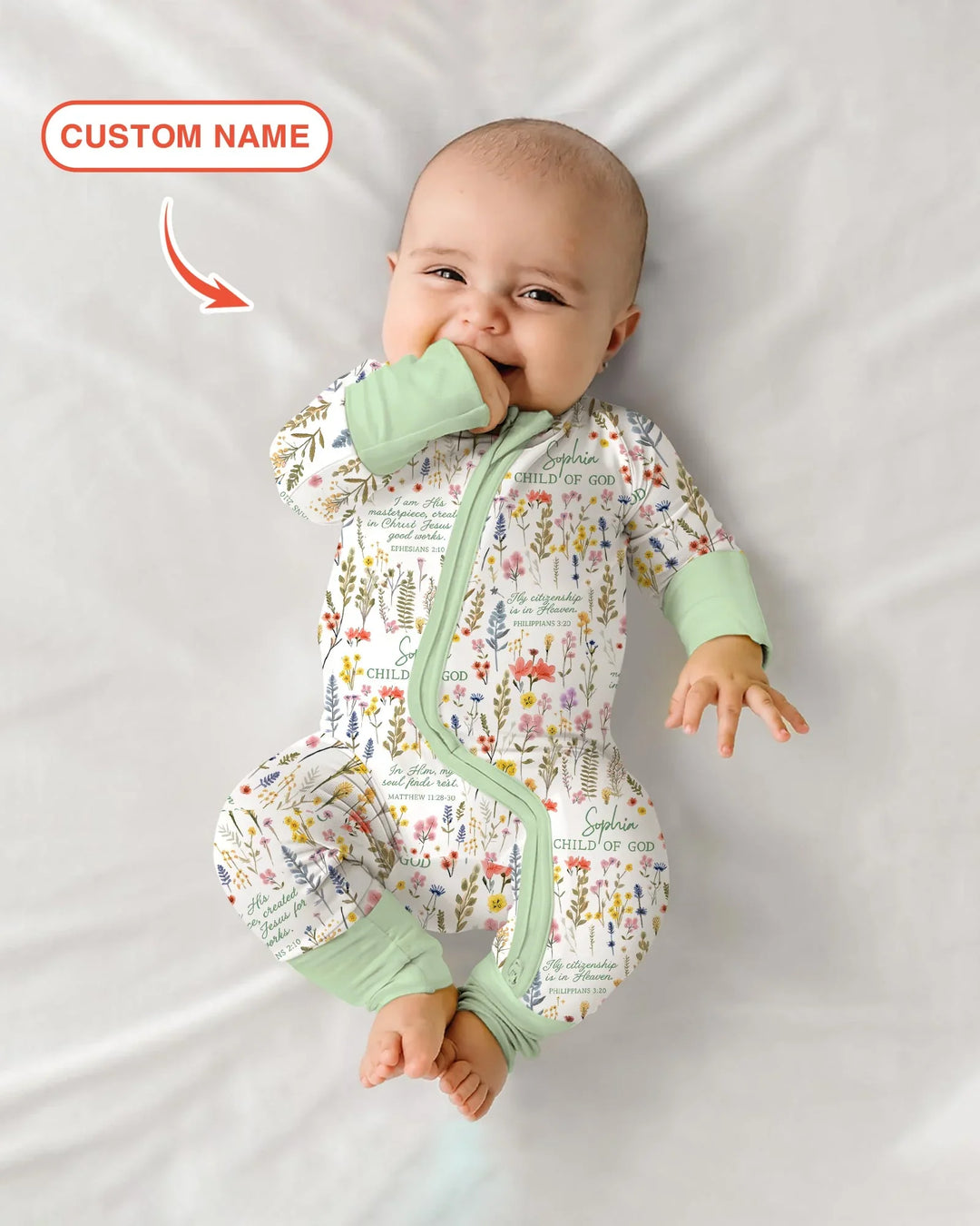 Gerippte Babykleidung mit individuellem Foto - Weich &amp; Skizzenhaft