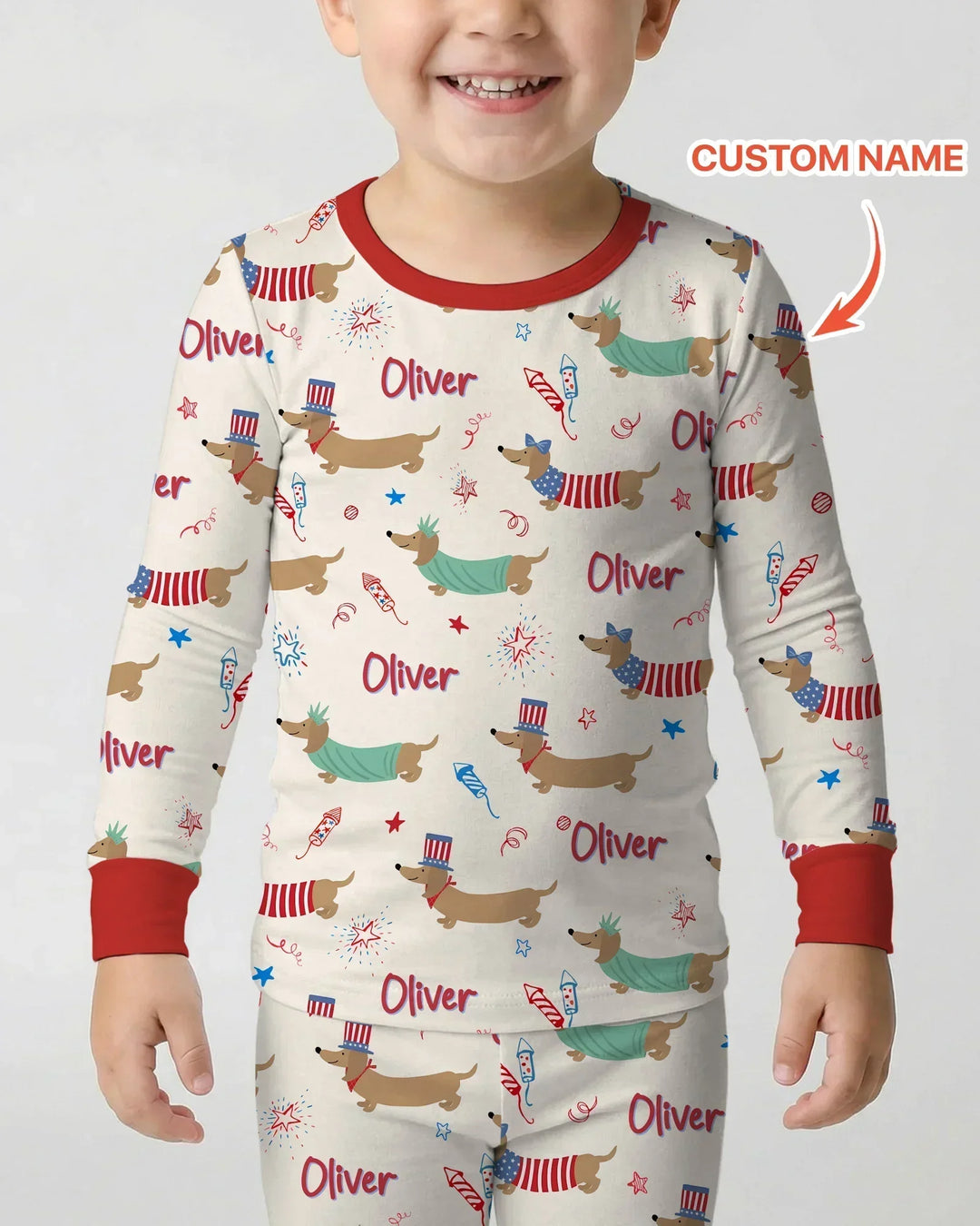 Zweiteiliges Langarm-Pyjama-Set mit Sommerfrüchten