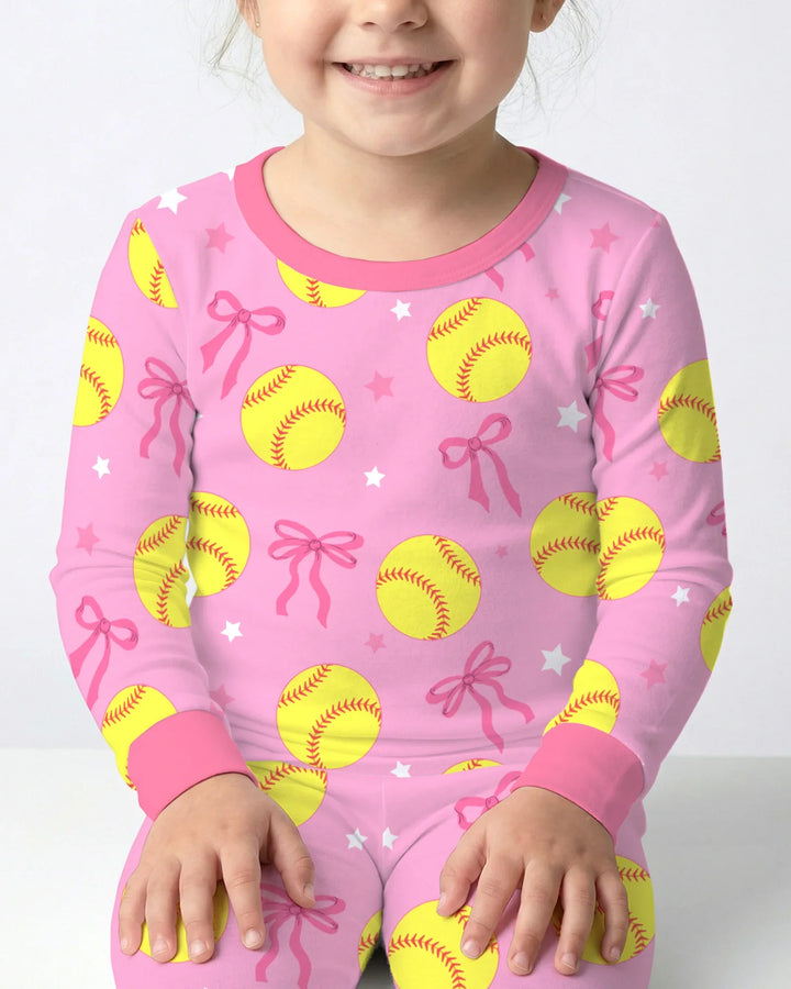 Zweiteiliges Langarm-Pyjama-Set mit Sommerfrüchten