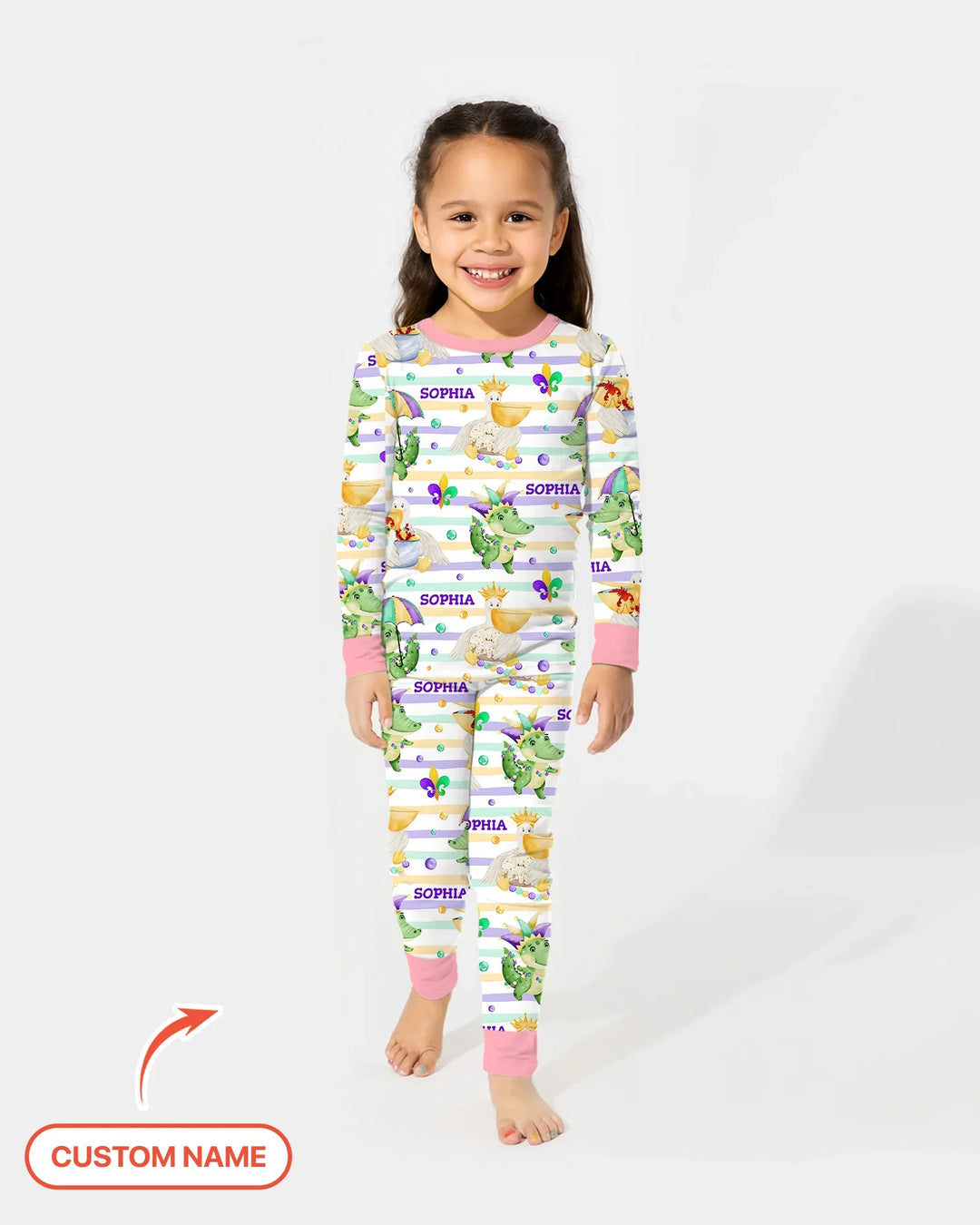 Zweiteiliges Langarm-Pyjama-Set mit Sommerfrüchten