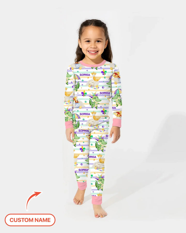 Zweiteiliges Langarm-Pyjama-Set mit Sommerfrüchten