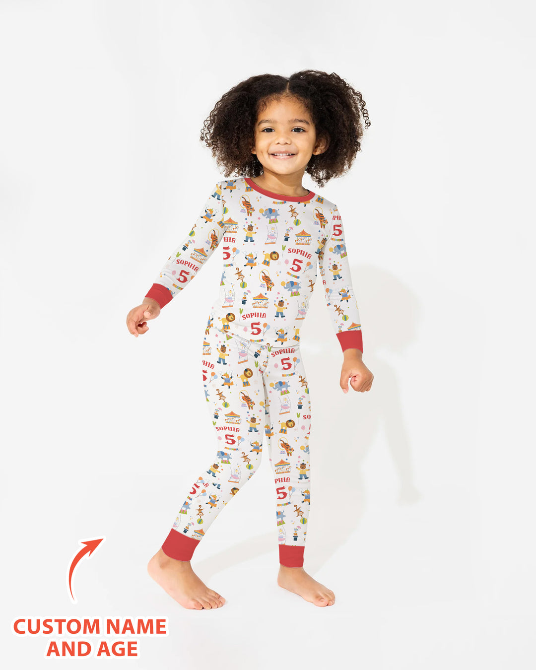 Zweiteiliges Langarm-Pyjama-Set mit Sommerfrüchten