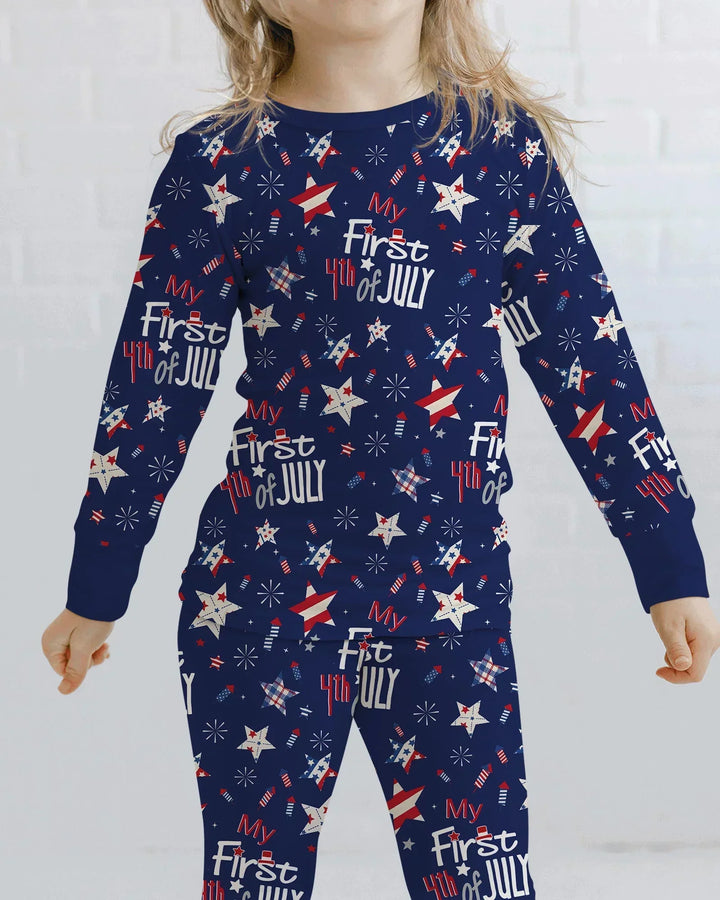 Zweiteiliges Langarm-Pyjama-Set mit Sommerfrüchten