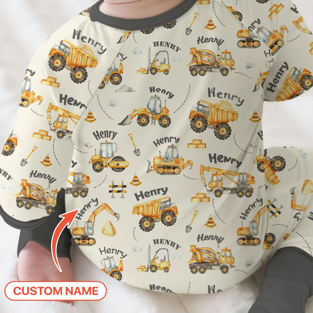 Constructions Machines Custom Name Bamboo Convertible Zippy
