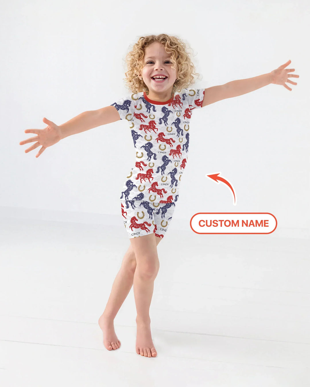 Zweiteiliges Pyjama-Set mit kurzen Ärmeln und Shorts im Sommer-Design
