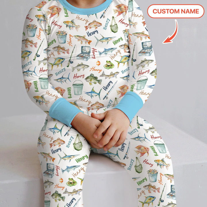 Zweiteiliges Langarm-Pyjama-Set mit Sommerfrüchten