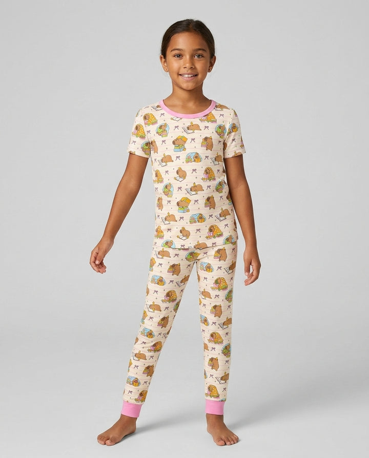 Zweiteiliges, kurzärmliges Pyjama-Set mit Marienkäfern