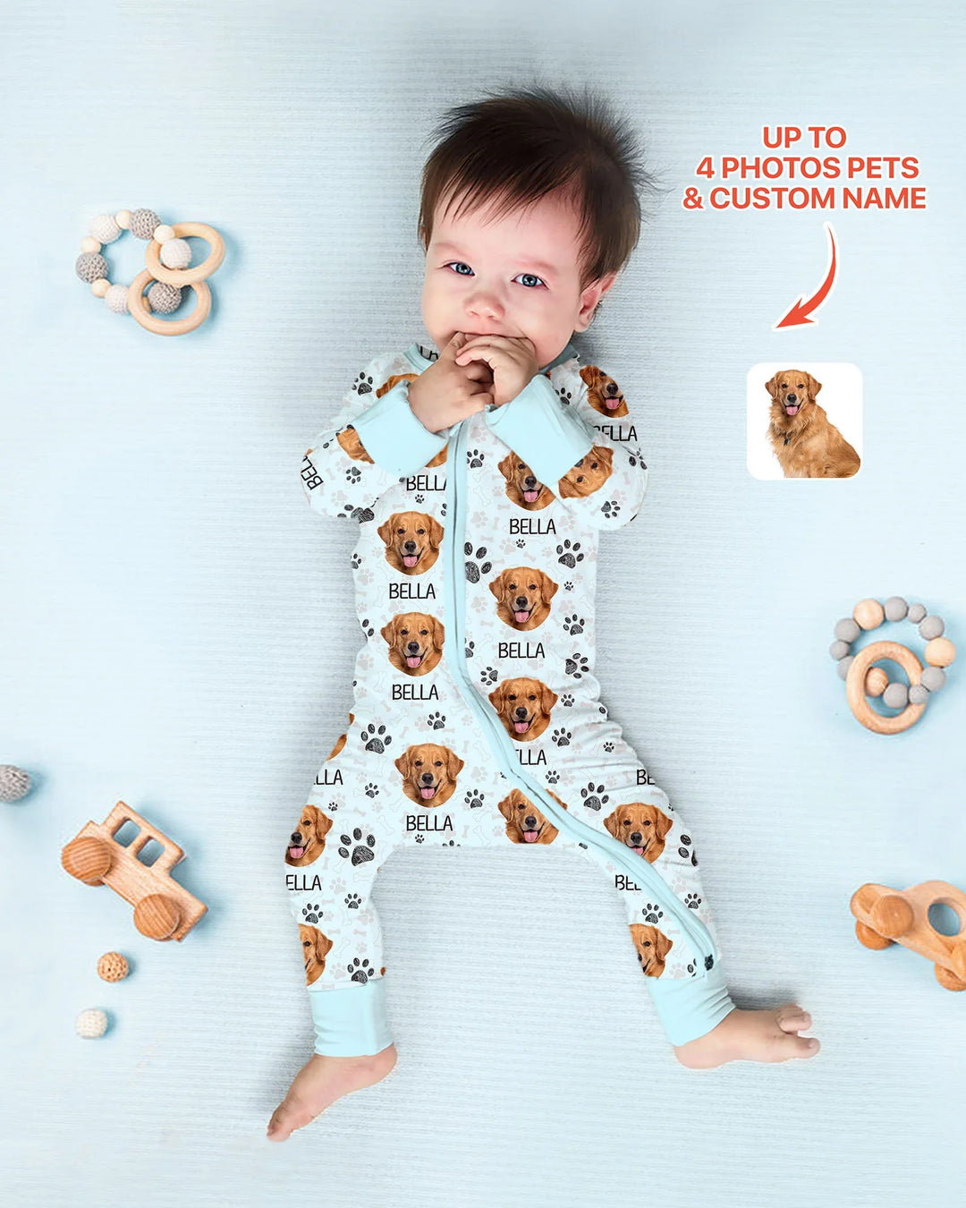Gerippte Babykleidung mit individuellem Foto - Weich &amp; Skizzenhaft