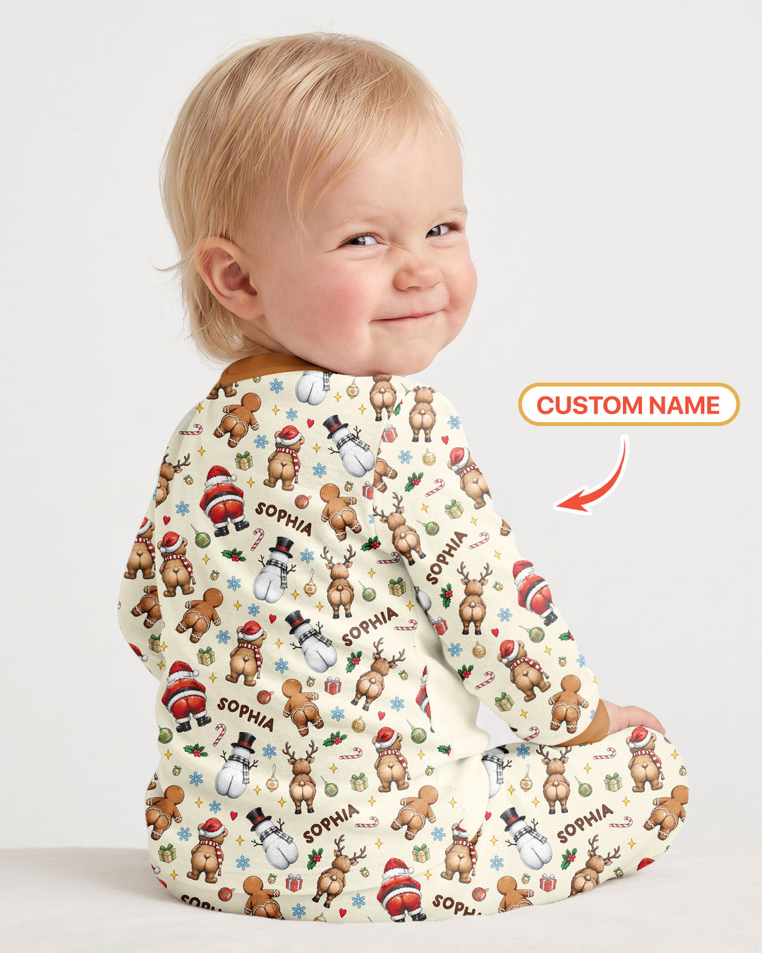 We Wish You Nothing But A Merry Christmas Custom Name Bamboo Two Piece Long Sleeve Pajama Set