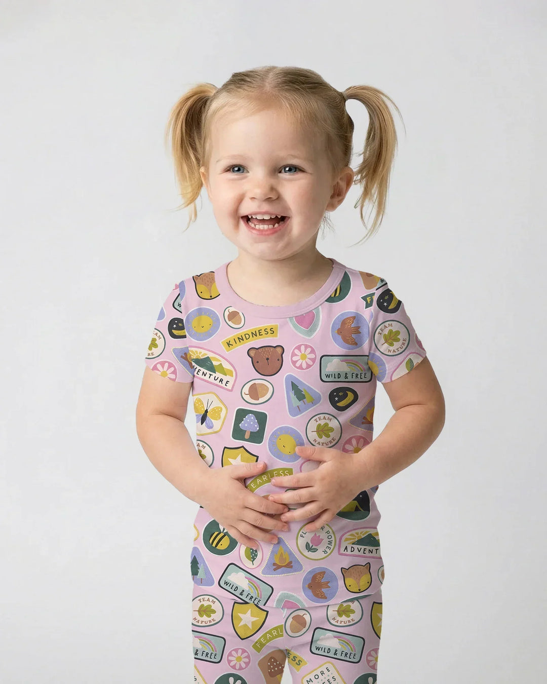 Zweiteiliges, kurzärmliges Pyjama-Set mit Marienkäfern