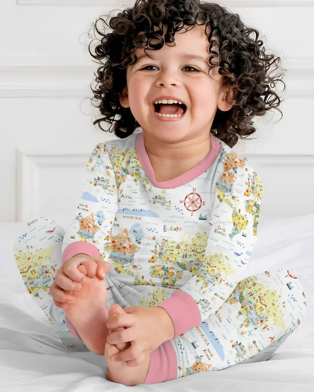 Zweiteiliges Langarm-Pyjama-Set mit Sommerfrüchten