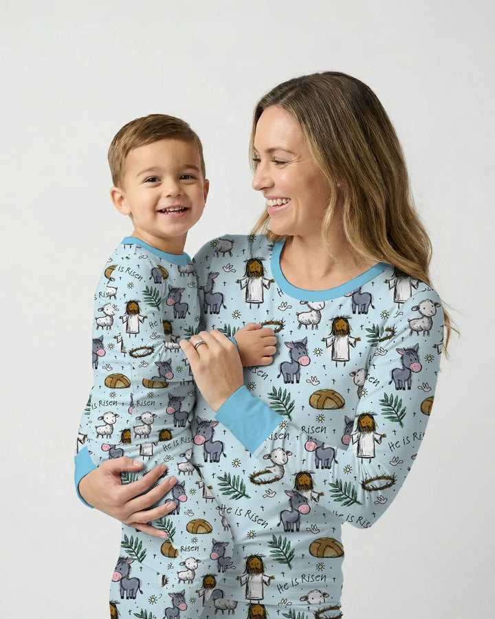 He Is Risen Easter Family Matching Bamboo Women Pajama Set