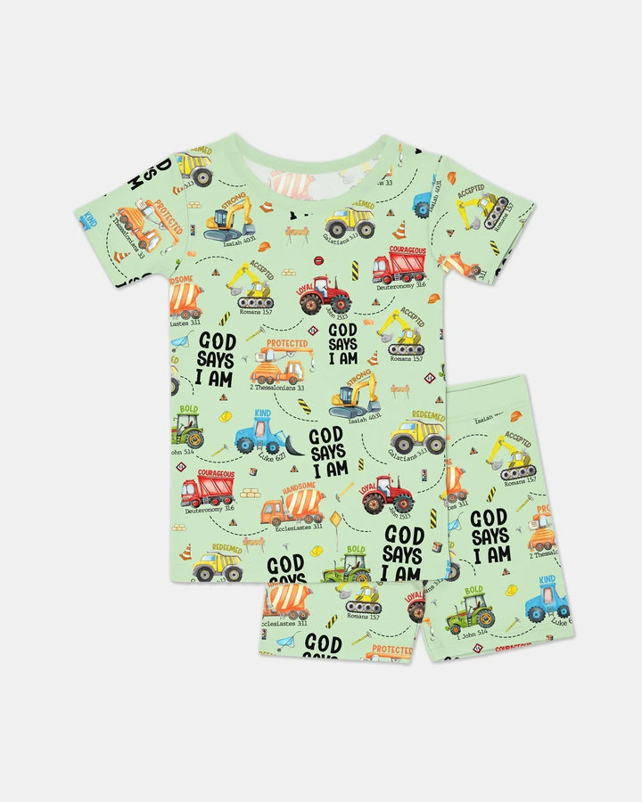 Zweiteiliges Pyjama-Set mit kurzen Ärmeln und Shorts im Sommer-Design