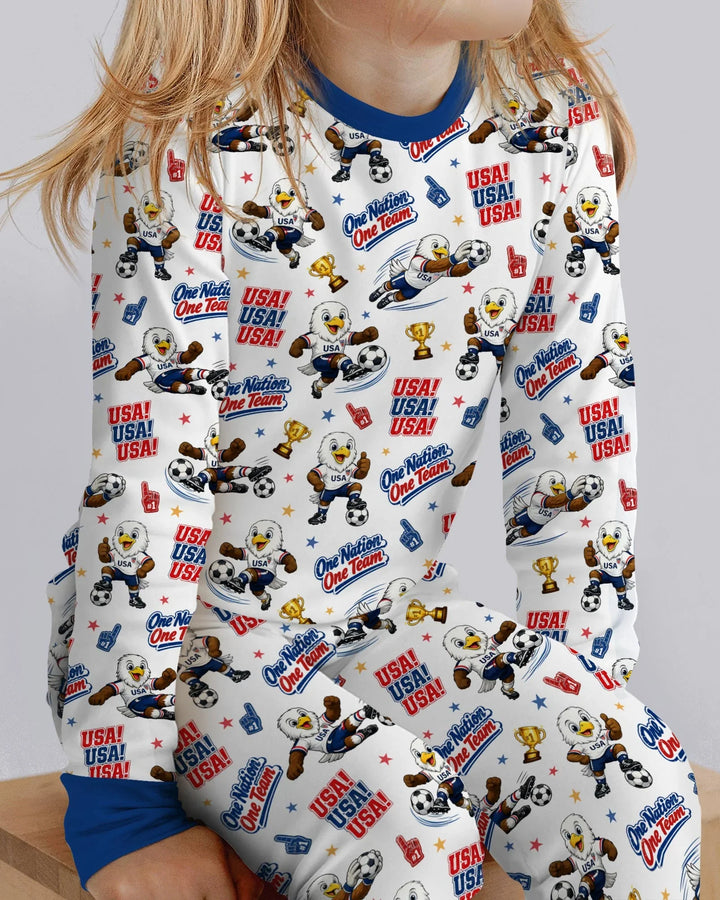 Zweiteiliges Langarm-Pyjama-Set mit Sommerfrüchten