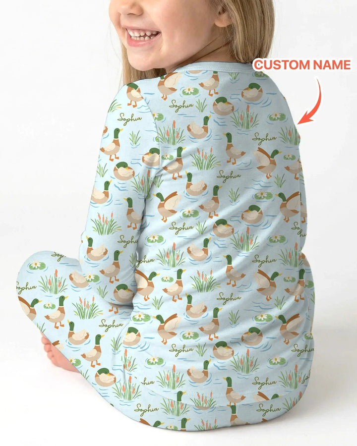 Zweiteiliges Langarm-Pyjama-Set mit Sommerfrüchten