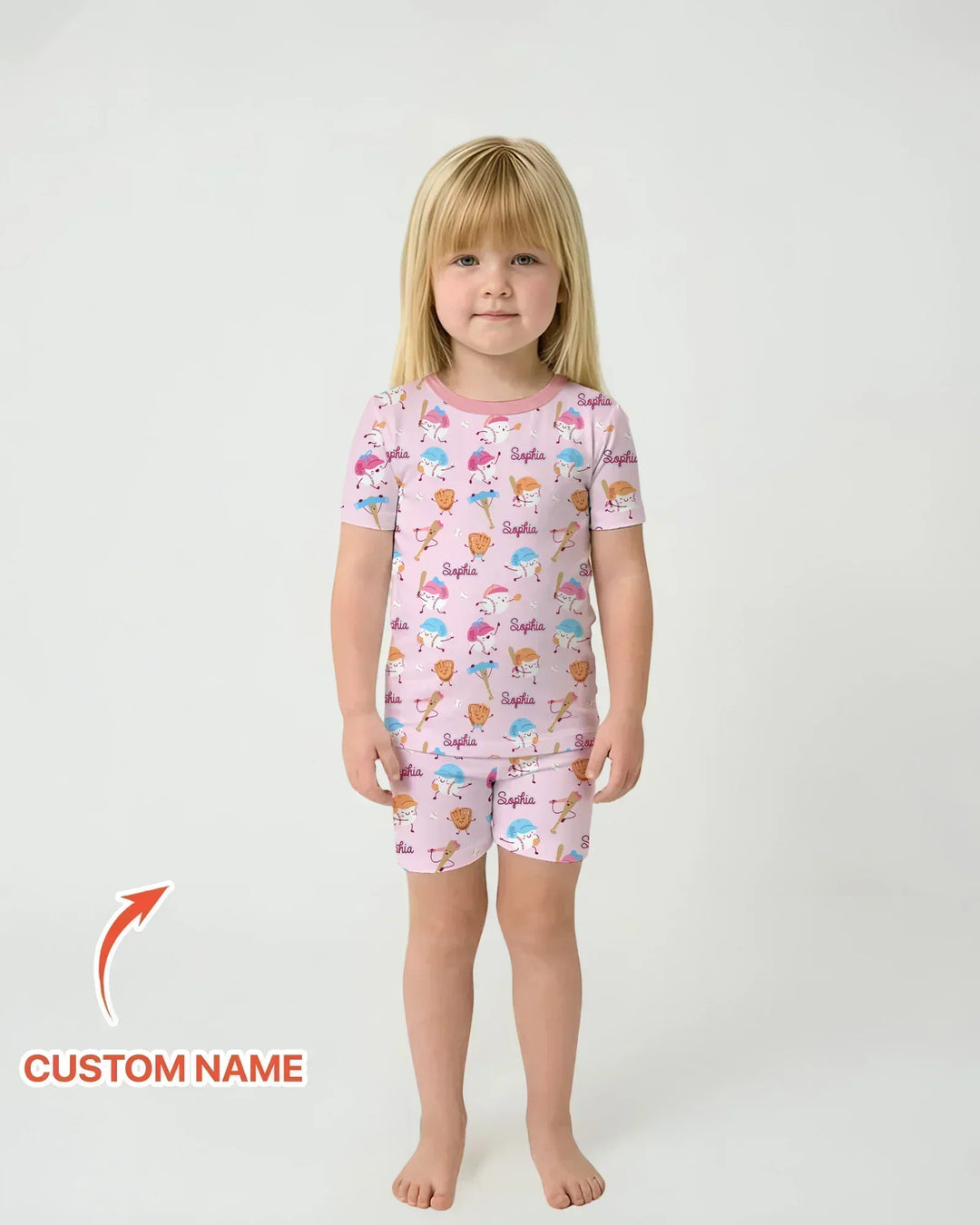 Zweiteiliges Pyjama-Set mit kurzen Ärmeln und Shorts im Sommer-Design