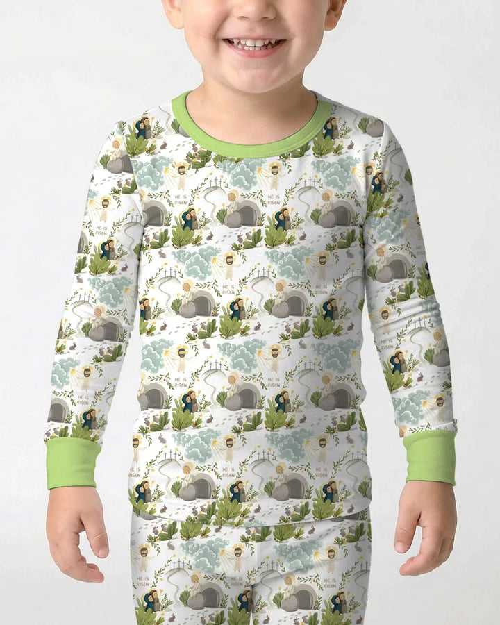 Zweiteiliges Langarm-Pyjama-Set mit Sommerfrüchten