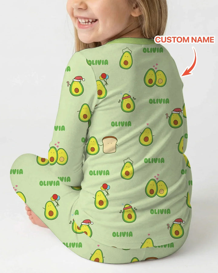 Zweiteiliges Langarm-Pyjama-Set mit Sommerfrüchten
