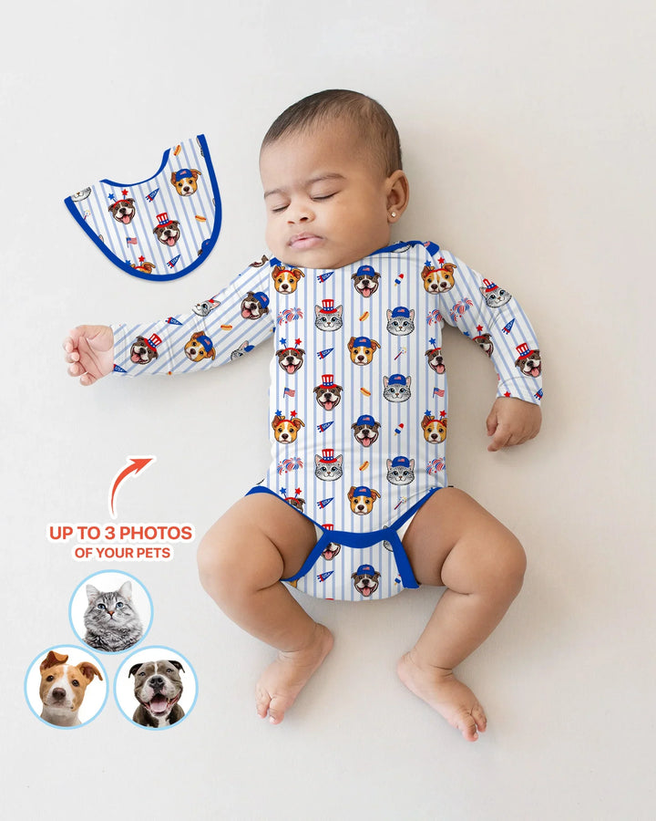 Gerippte Babykleidung mit individuellem Foto - Weich &amp; Skizzenhaft
