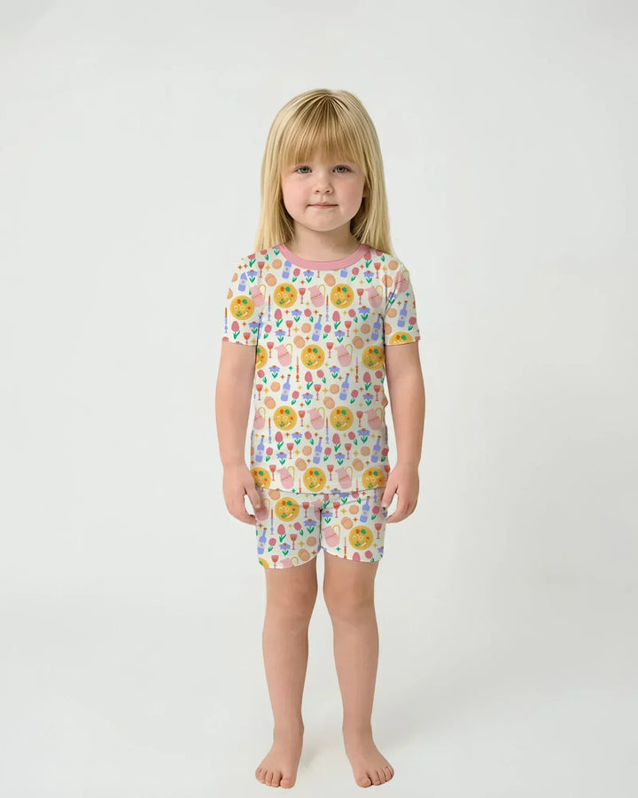 Pesach Sameach Matching Family Bamboo Two Piece Short Sleeve Shorts Pajama Set