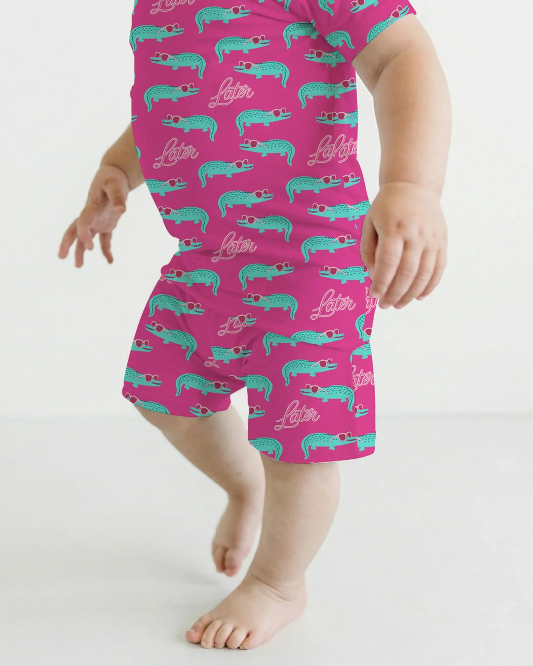 Later Gator Bamboo Two Piece Short Sleeve Shorts Pajama Set