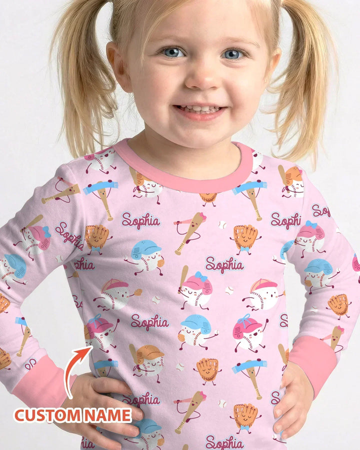 Zweiteiliges Langarm-Pyjama-Set mit Sommerfrüchten