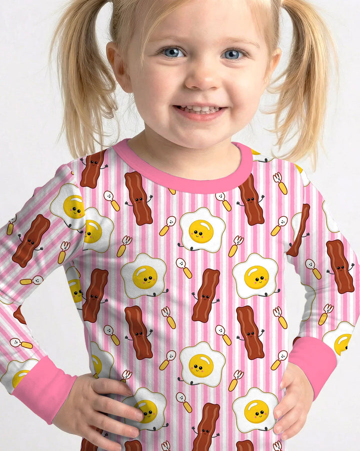 Zweiteiliges Langarm-Pyjama-Set mit Sommerfrüchten