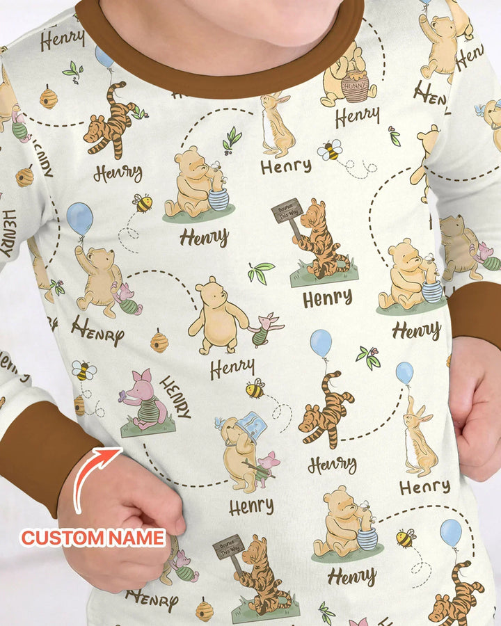 Zweiteiliges Langarm-Pyjama-Set mit Sommerfrüchten