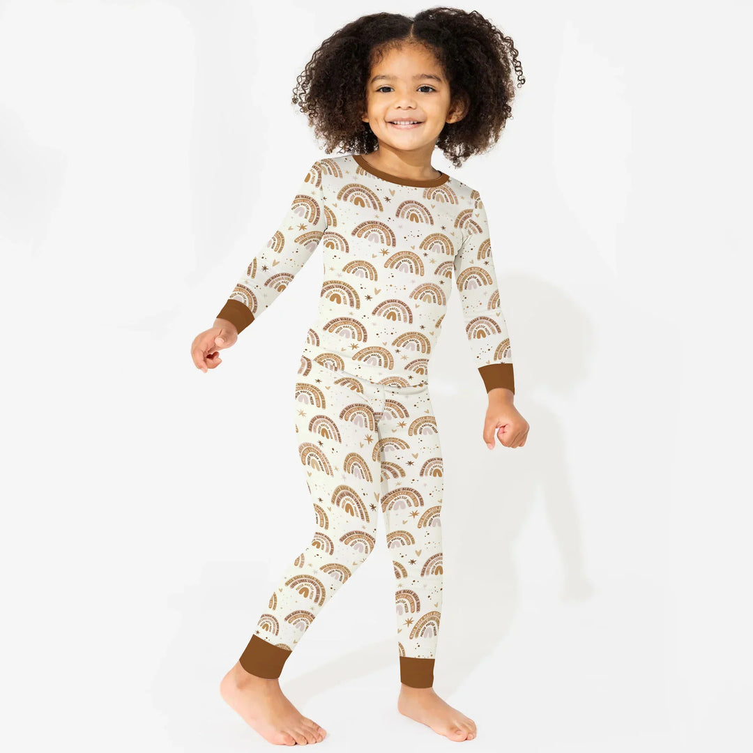 Zweiteiliges Langarm-Pyjama-Set mit Sommerfrüchten