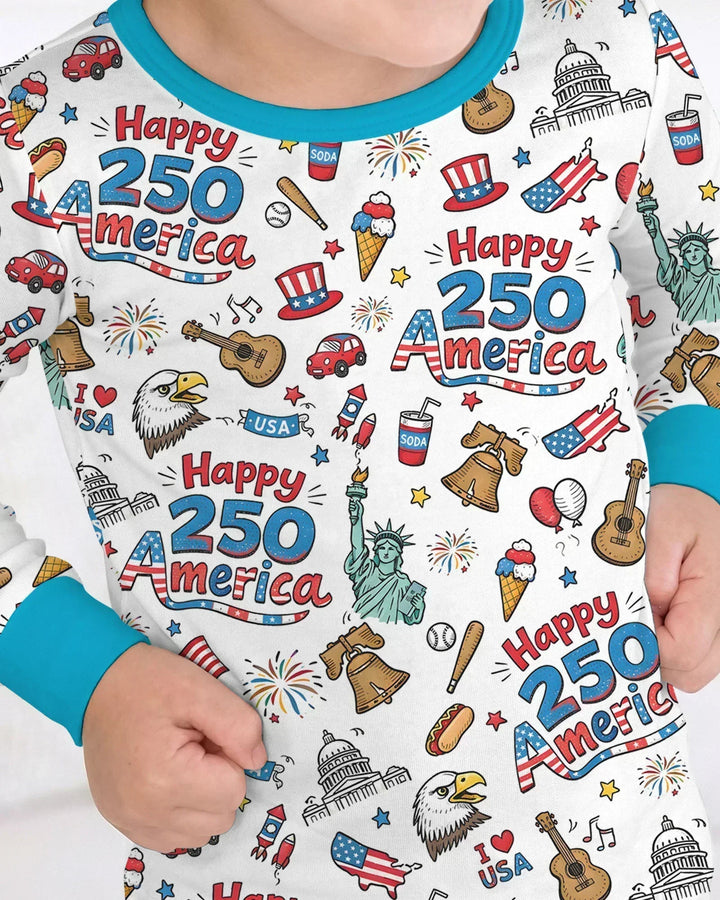 Zweiteiliges Langarm-Pyjama-Set mit Sommerfrüchten