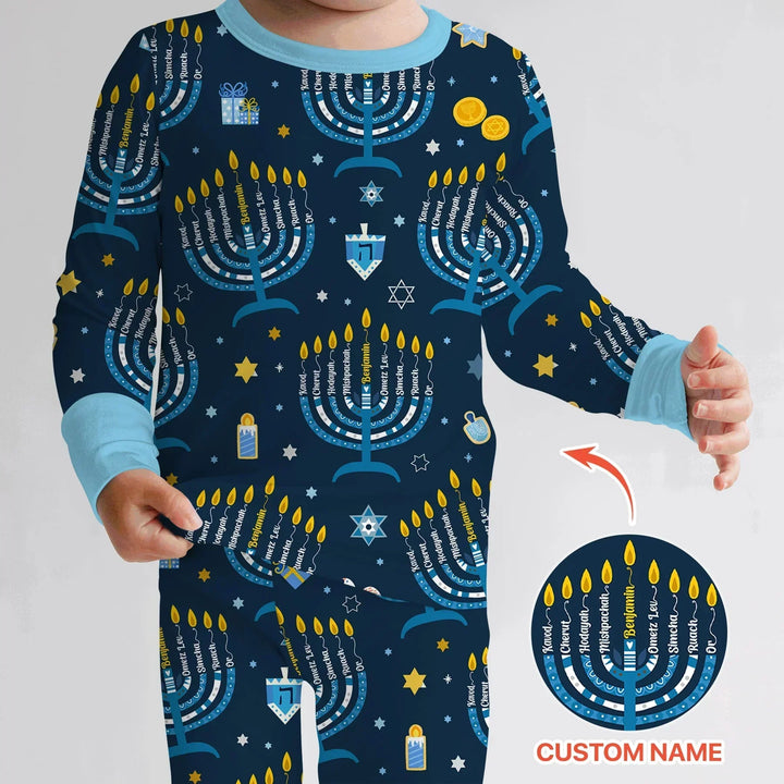 Zweiteiliges Langarm-Pyjama-Set mit Sommerfrüchten