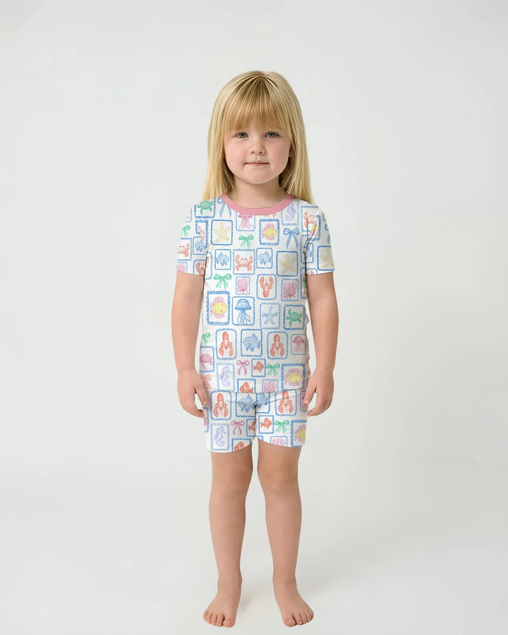 Schlafanzug-Set zweiteilig, kurze Ärmel, kurze Hose, Bambus