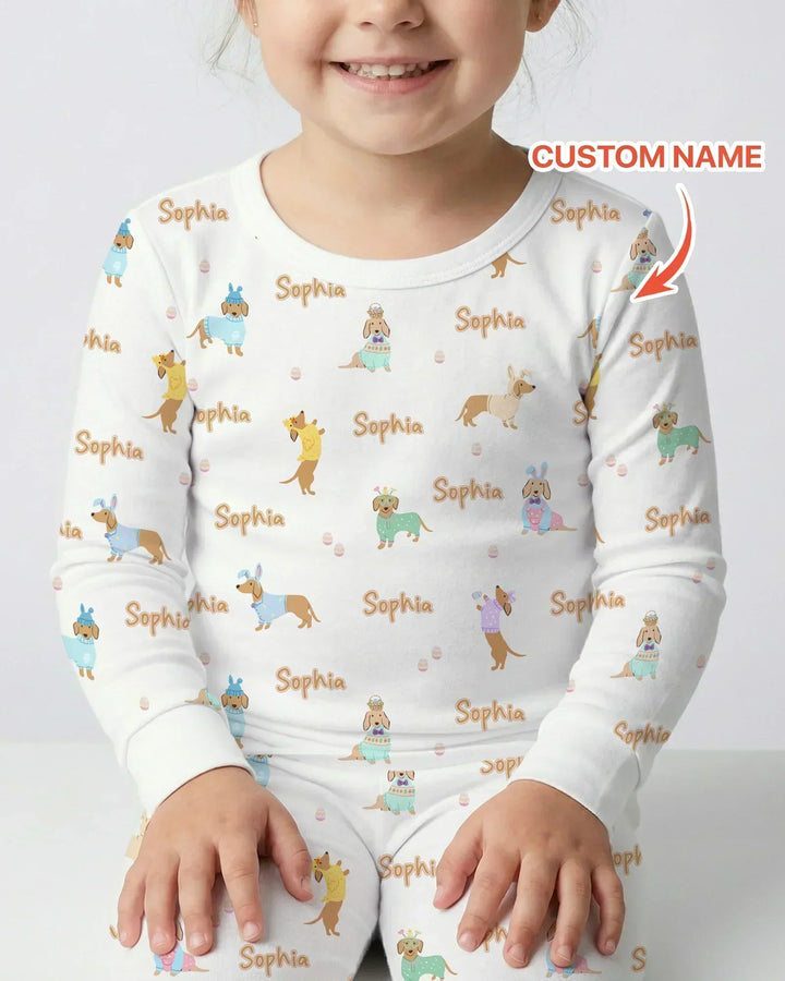 Zweiteiliges Langarm-Pyjama-Set mit Sommerfrüchten