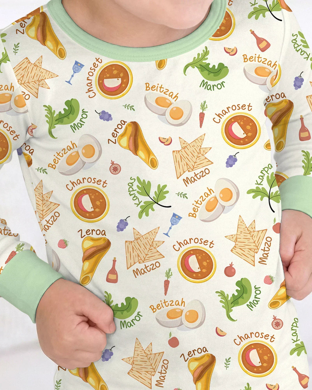 Zweiteiliges Langarm-Pyjama-Set mit Sommerfrüchten