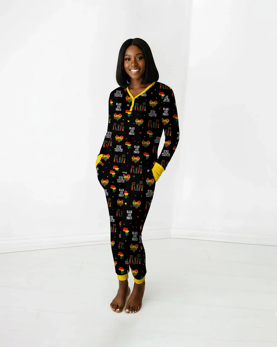 Juneteenth Schwarz und Stolz Bambus Damen Pyjama Set