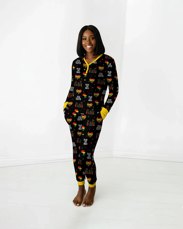 Juneteenth Schwarz und Stolz Bambus Damen Pyjama Set