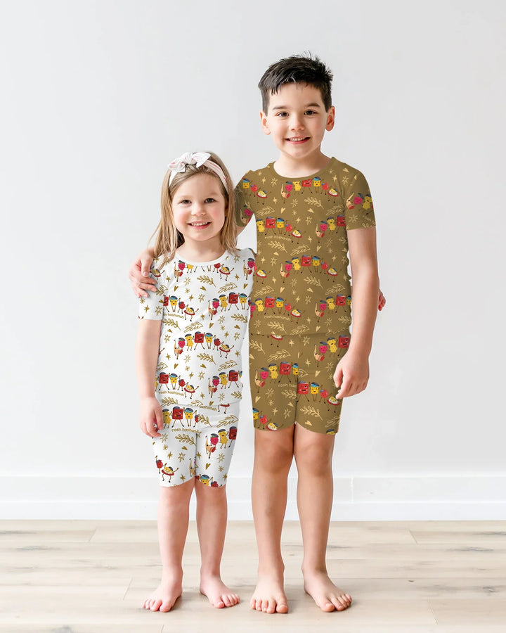 Schlafanzug-Set zweiteilig, kurze Ärmel, kurze Hose, Bambus