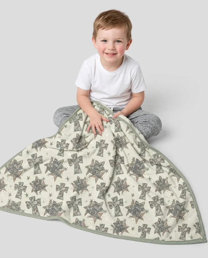 Camo God is Good Family Matching Bamboo Blanket