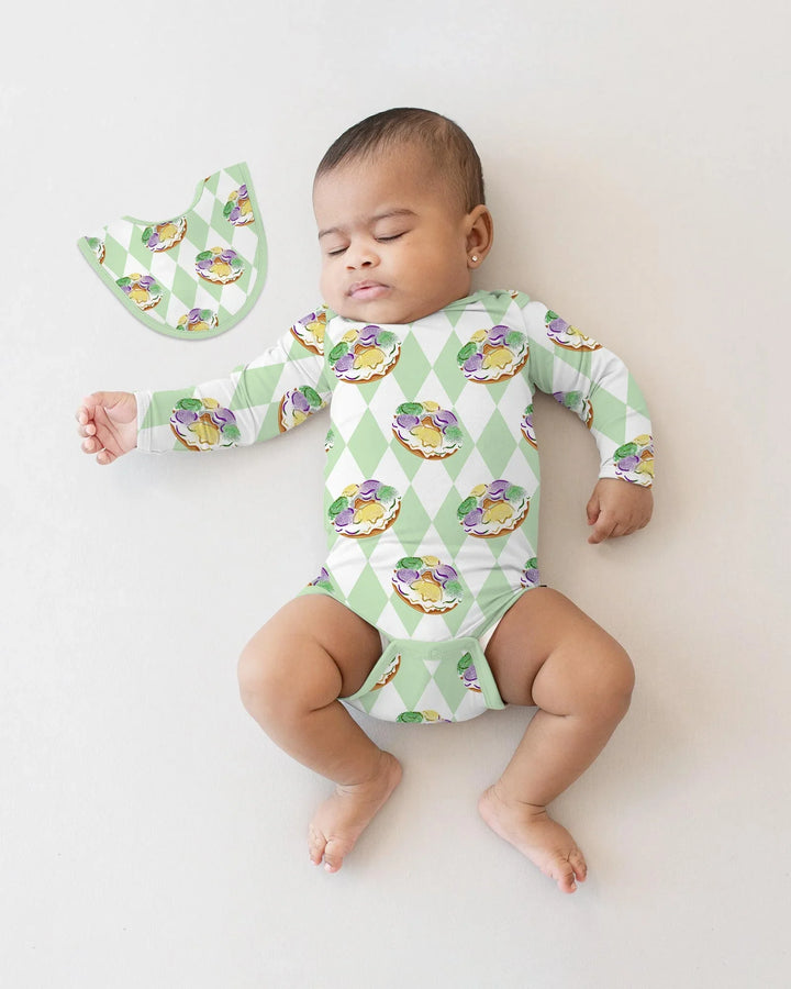 Mardi Gras Donut Bamboo Bodysuit