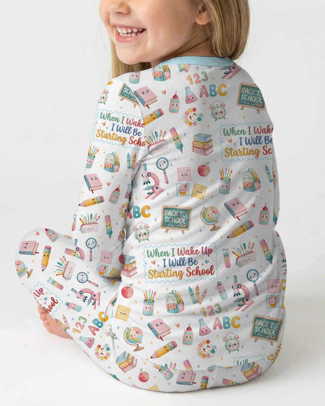 Zweiteiliges Langarm-Pyjama-Set mit Sommerfrüchten