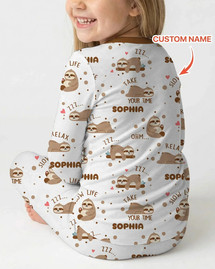 Zweiteiliges Langarm-Pyjama-Set mit Sommerfrüchten