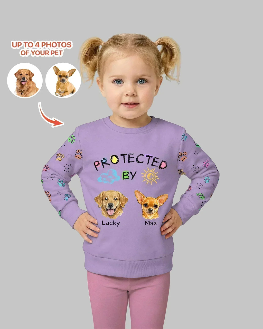 Personalisierbares Foto-Bambus-Rundhals-Sweatshirt „Protected By“