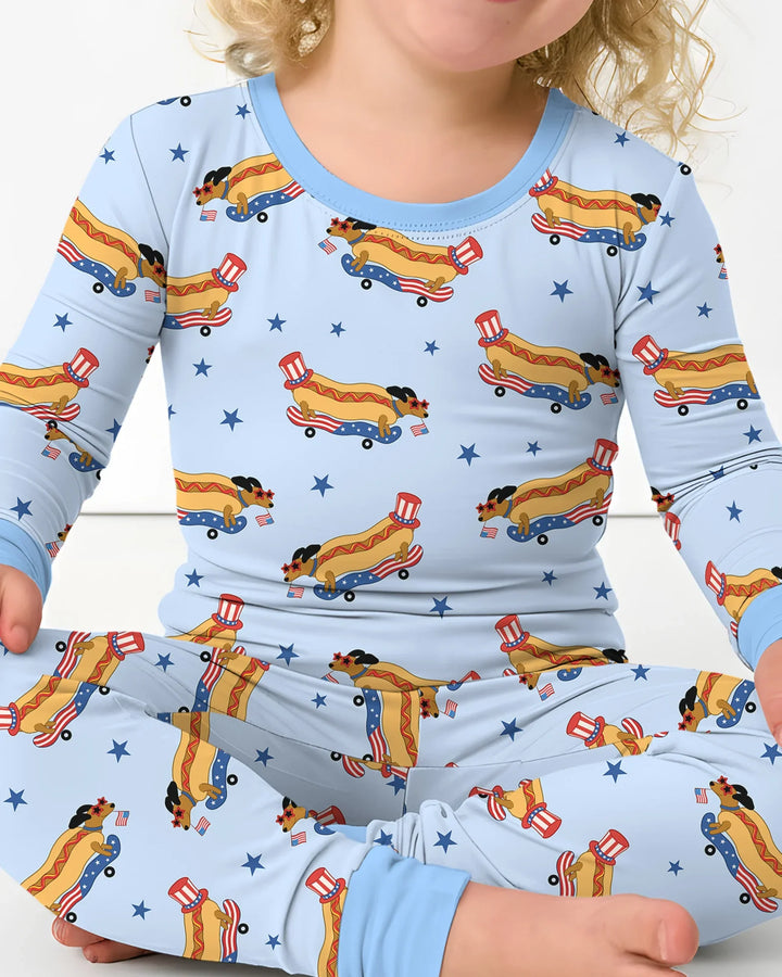 Zweiteiliges Langarm-Pyjama-Set mit Sommerfrüchten
