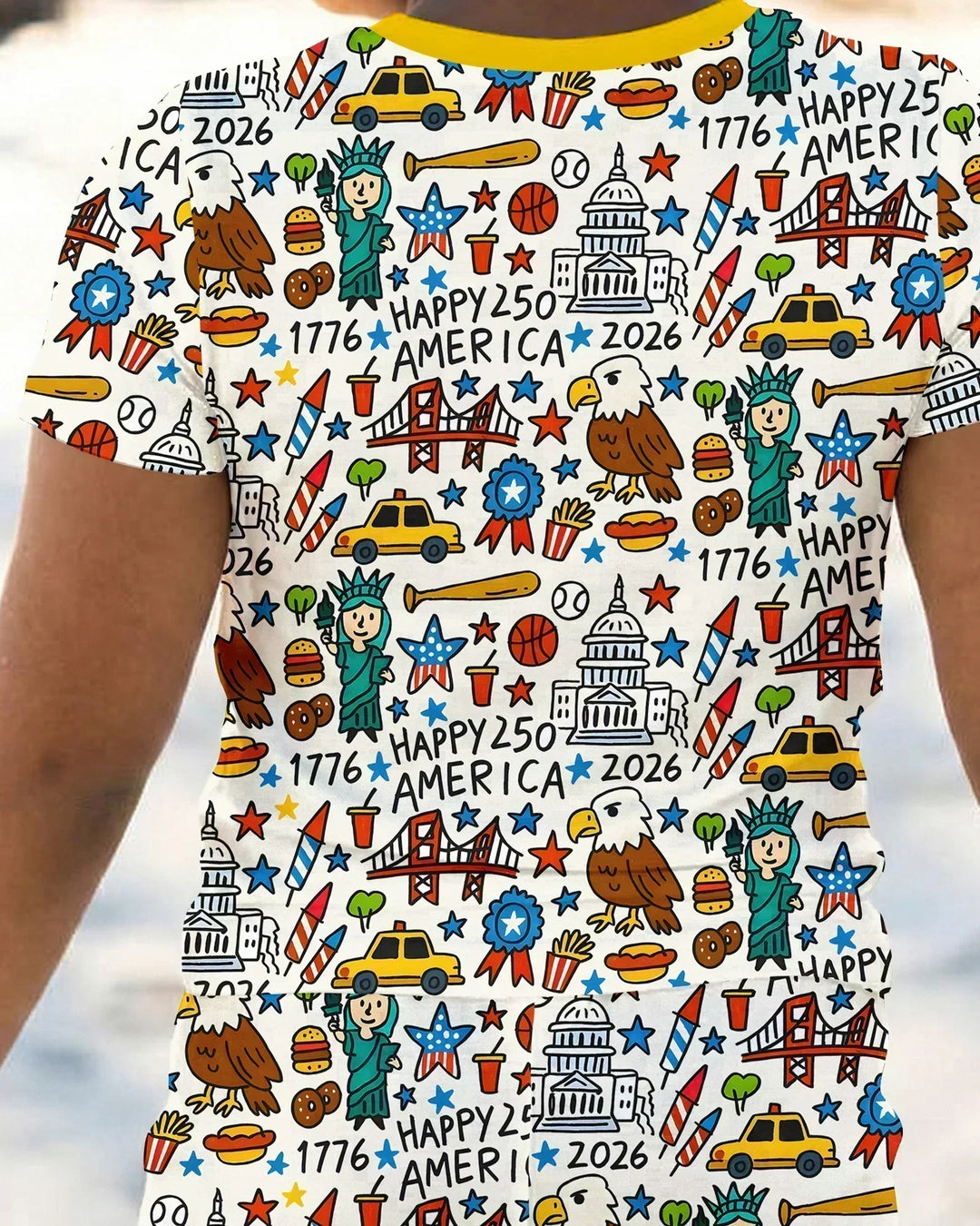 Template Zweiteiliges Pyjama-Set mit kurzen Ärmeln und Shorts