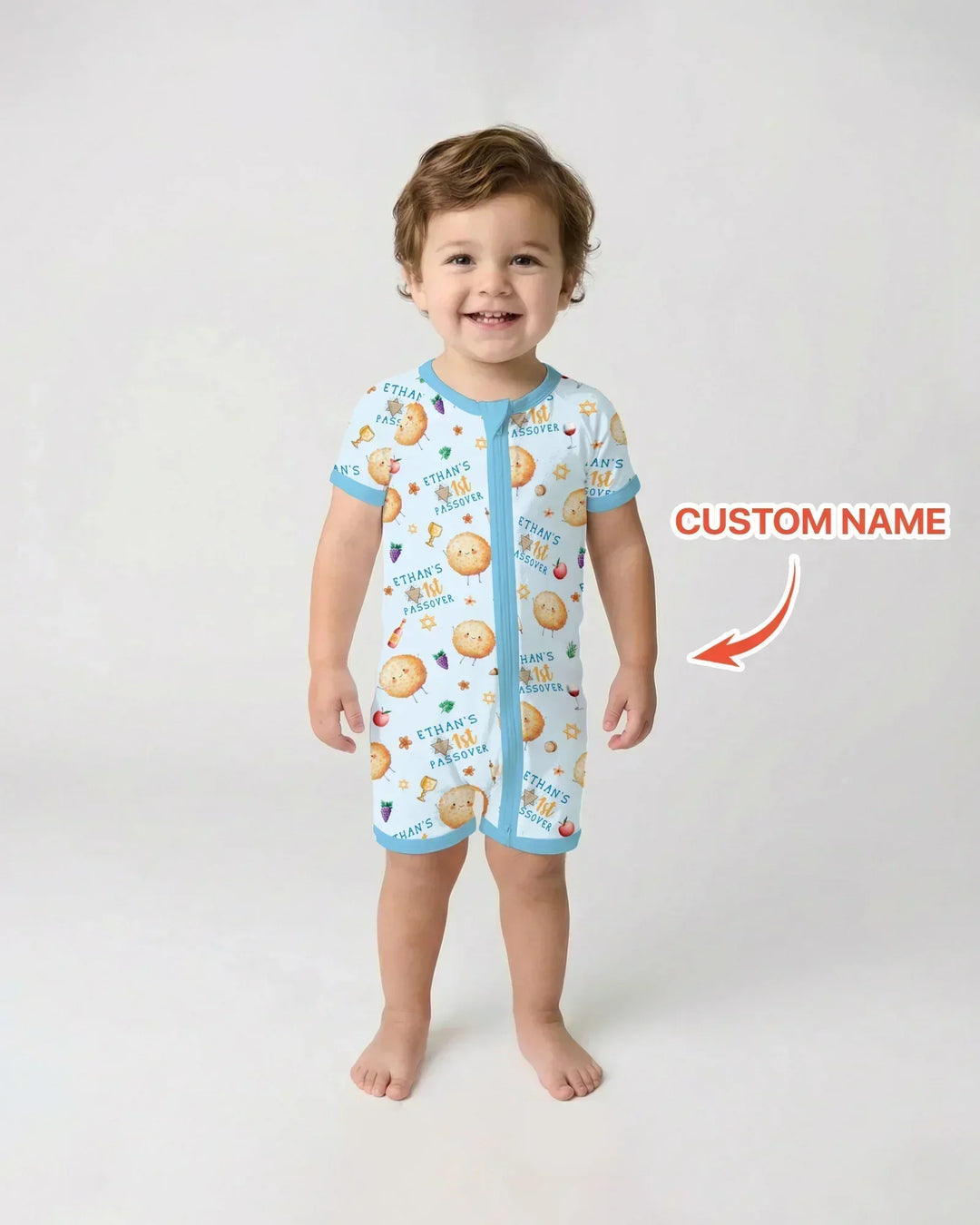 Custom Name 1st Passover Bamboo Shorty Zippy
